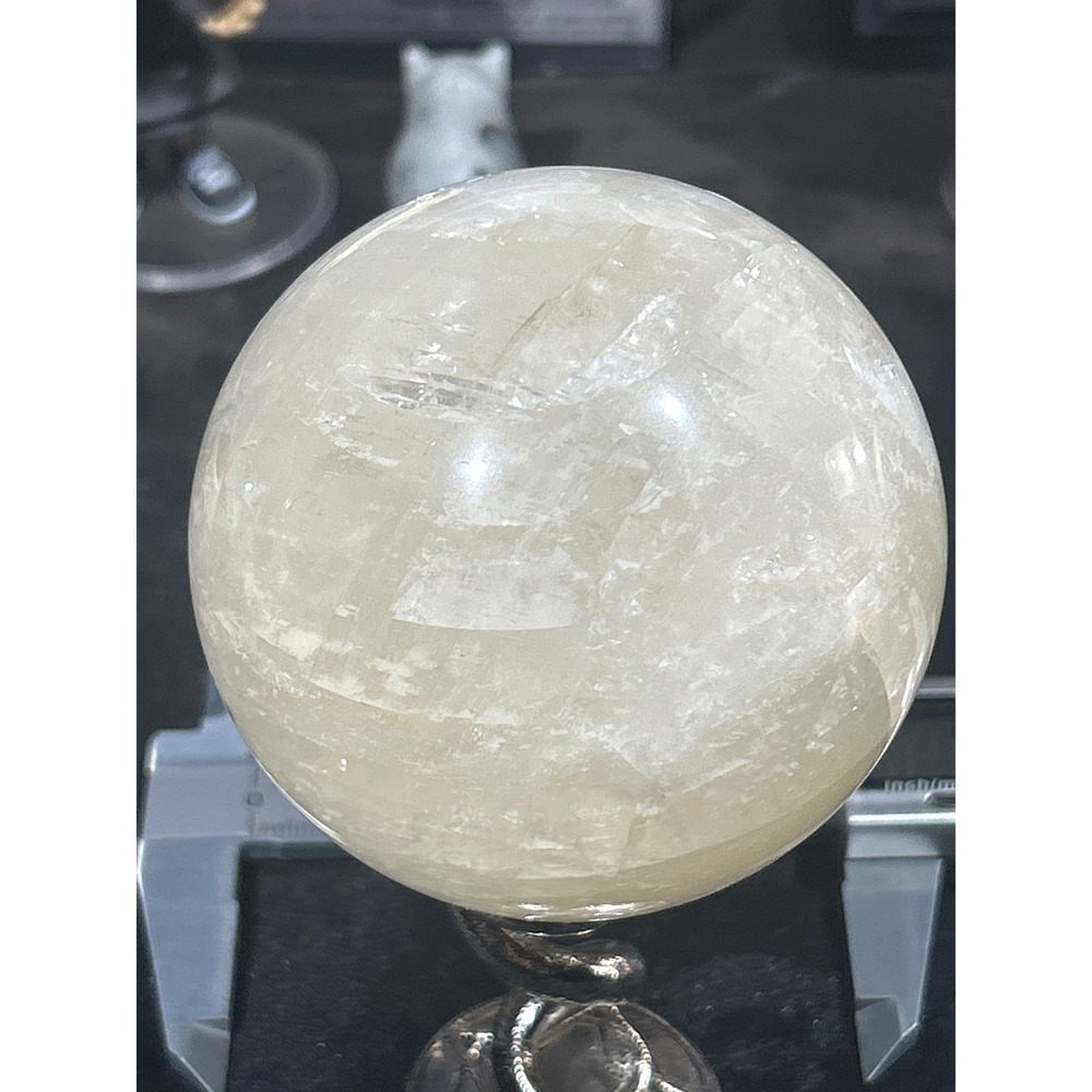 Polished Calcite Crystal Sphere 77mm Natural Gemstone Orb Home Decor #72